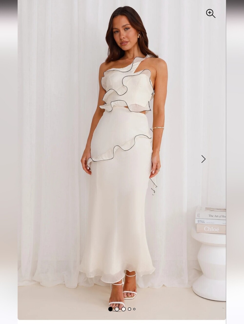 Here Come The Sun Cinematic Love One Shoulder Maxi Dress Cream  Sz S